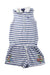 A Blue Sleeveless Rompers from Polo Ralph Lauren in size 7Y for girl. (Front View)