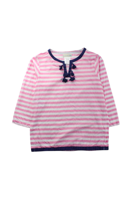 A Pink Long Sleeve Tops from Pottery Barn in size 4T for girl. (Front View)