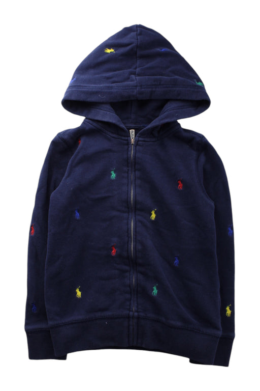 A Navy Zippered Sweatshirts from Polo Ralph Lauren in size 6T for neutral. (Front View)