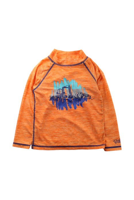 A Orange Rash Guards from UV Skinz in size 6T for boy. (Front View)