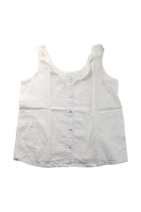A White Sleeveless Shirts from Excuse My French in size 12Y for girl. (Front View)