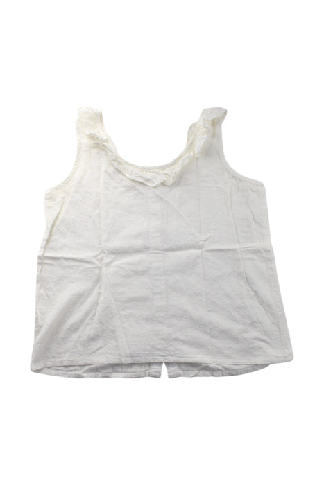 A White Sleeveless Shirts from Excuse My French in size 12Y for girl. (Back View)