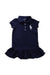 A Navy Short Sleeve Dresses from Polo Ralph Lauren in size 2T for girl. (Front View)