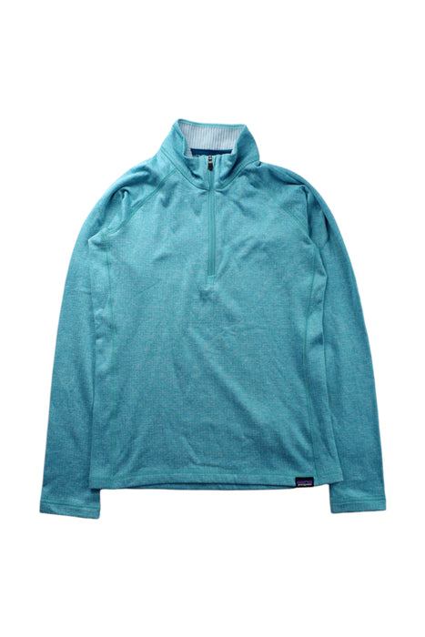 A Teal Zippered Sweatshirts from Patagonia in size 8Y for neutral. (Front View)