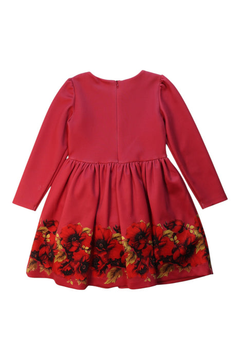 A Red Long Sleeve Dresses from Patachou in size 4T for girl. (Back View)