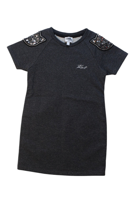 A Black Short Sleeve Dresses from Karl Lagerfeld in size 5T for girl. (Front View)