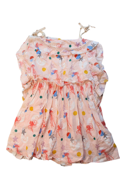 A Multicolour Sleeveless Dresses from Velveteen in size 10Y for girl. (Front View)