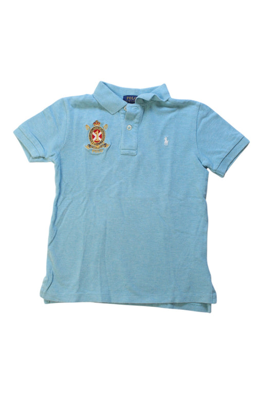 A Blue Short Sleeve Polos from Polo Ralph Lauren in size 6T for boy. (Front View)