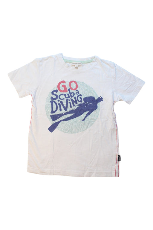 A White Short Sleeve T Shirts from Copenhagen Delights in size 6T for boy. (Front View)