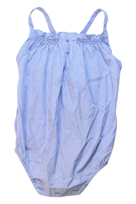 A Blue Sleeveless Rompers from Nanos in size 12-18M for girl. (Front View)
