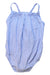 A Blue Sleeveless Rompers from Nanos in size 12-18M for girl. (Front View)
