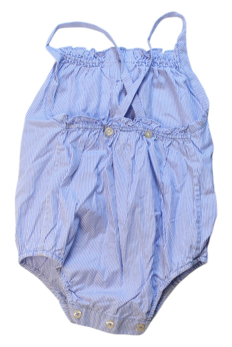 A Blue Sleeveless Rompers from Nanos in size 12-18M for girl. (Back View)