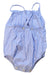 A Blue Sleeveless Rompers from Nanos in size 12-18M for girl. (Back View)