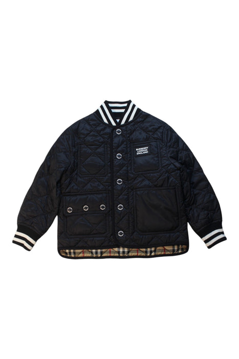 A Black Puffer/Quilted Jackets from Burberry in size 4T for boy. (Front View)