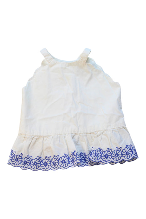 A White Sleeveless Tops from Janie & Jack in size 3-6M for girl. (Front View)