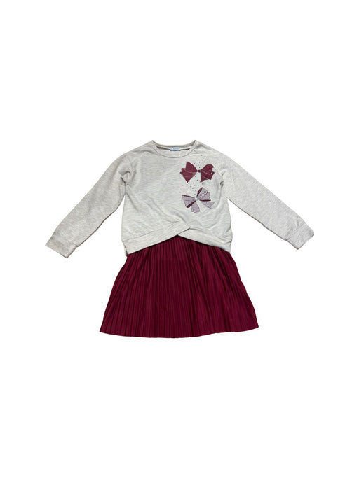 A Grey Long Sleeve Dresses from Mayoral in size 6T for girl. (Front View)