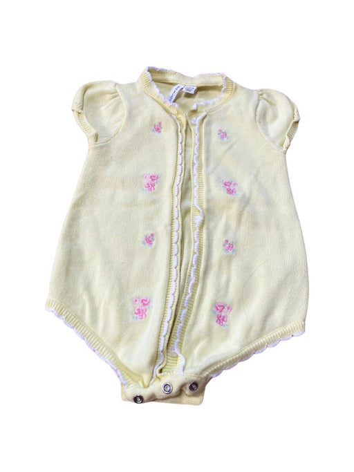 A Yellow Short Sleeve Rompers from Janie & Jack in size 6-12M for girl. (Front View)