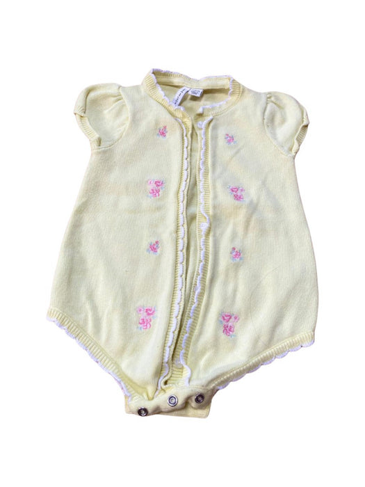 A Yellow Short Sleeve Rompers from Janie & Jack in size 6-12M for girl. (Front View)