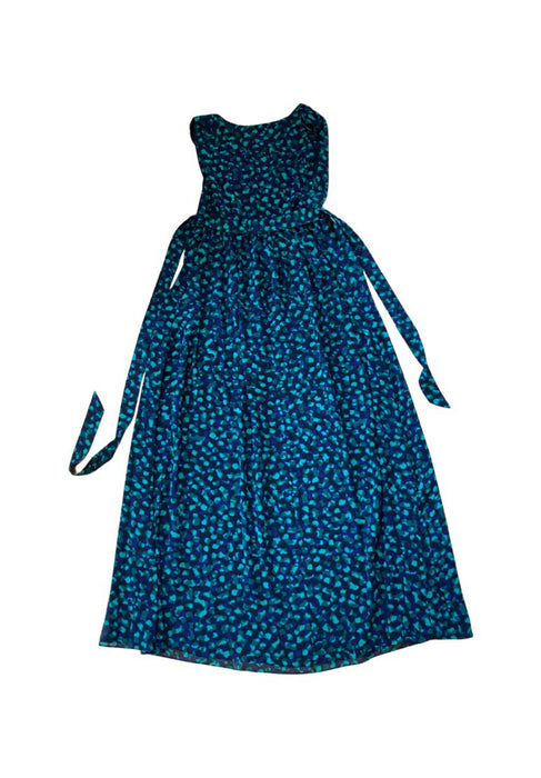 A Blue Sleeveless Dresses from Mayarya in size XS for maternity. (Back View)