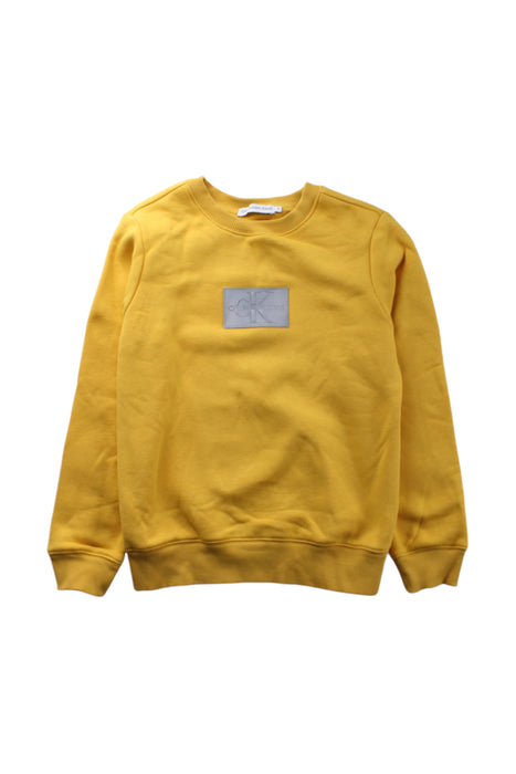 A Yellow Crewneck Sweatshirts from Calvin Klein in size 8Y for neutral. (Front View)