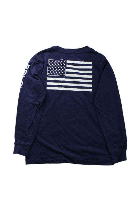 A Navy Long Sleeve T Shirts from Polo Ralph Lauren in size 5T for boy. (Back View)