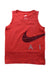 A Red Sleeveless T Shirts from Nike in size 4T for boy. (Front View)