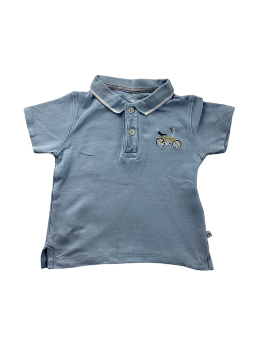 A Blue Short Sleeve Polos from La Compagnie des Petits in size 18-24M for boy. (Front View)