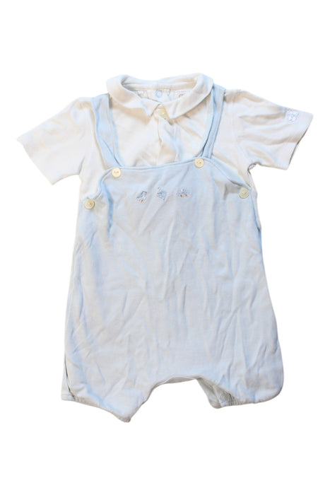 A White Short Sleeve Rompers from Emile et Rose in size 3-6M for boy. (Front View)