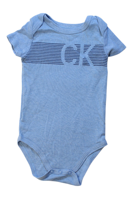 A Blue Short Sleeve Bodysuits from Calvin Klein in size 3-6M for boy. (Front View)