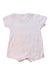 A Pink Short Sleeve Rompers from Laranjinha in size 3-6M for girl. (Back View)