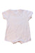 A Pink Short Sleeve Rompers from Laranjinha in size 3-6M for girl. (Back View)
