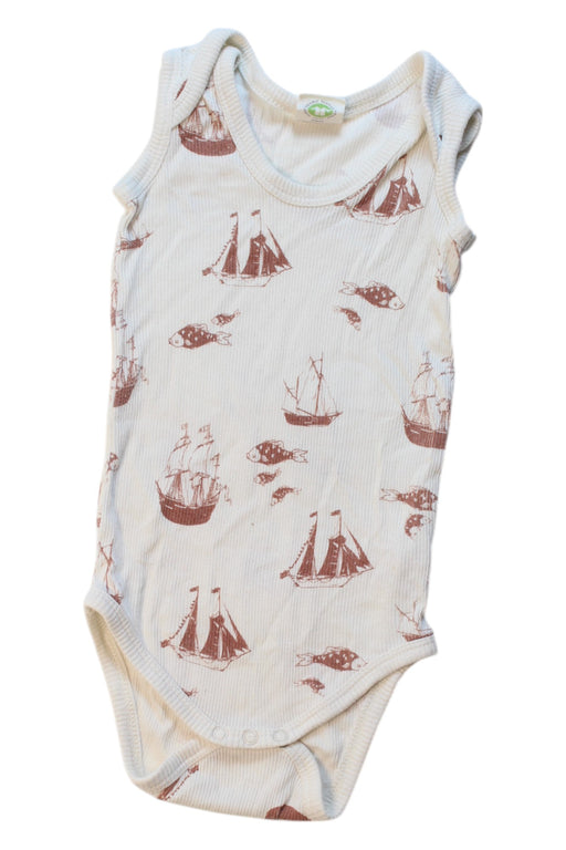 A Ivory Sleeveless Bodysuits from Nature Baby in size 3-6M for boy. (Front View)