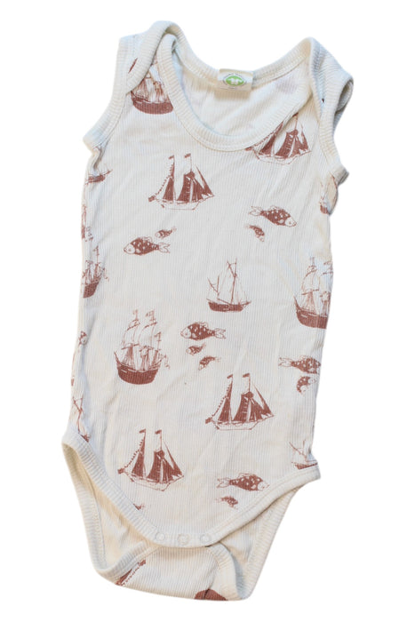 A Ivory Sleeveless Bodysuits from Nature Baby in size 3-6M for boy. (Front View)