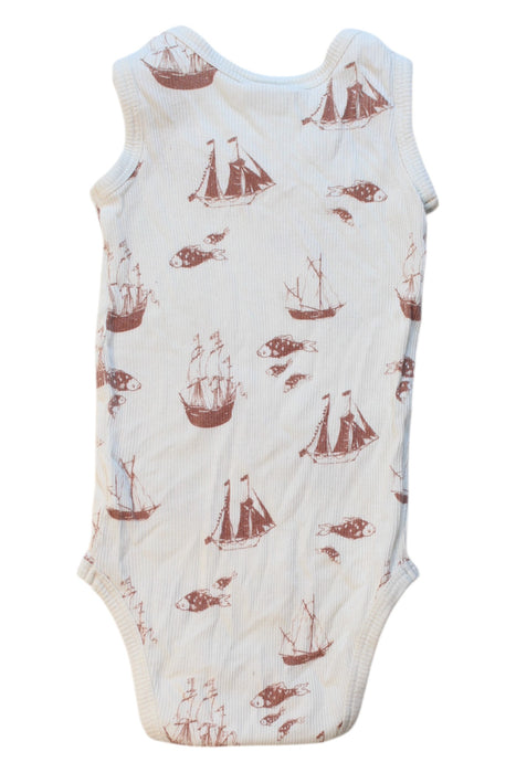 A Ivory Sleeveless Bodysuits from Nature Baby in size 3-6M for boy. (Back View)