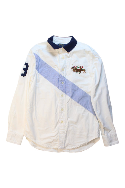 A White Long Sleeve Shirts from Polo Ralph Lauren in size 10Y for boy. (Front View)