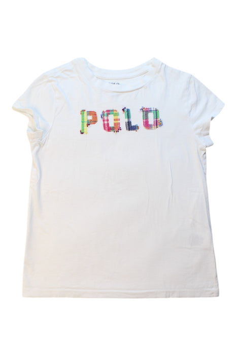 A White Short Sleeve T Shirts from Polo Ralph Lauren in size 8Y for girl. (Front View)