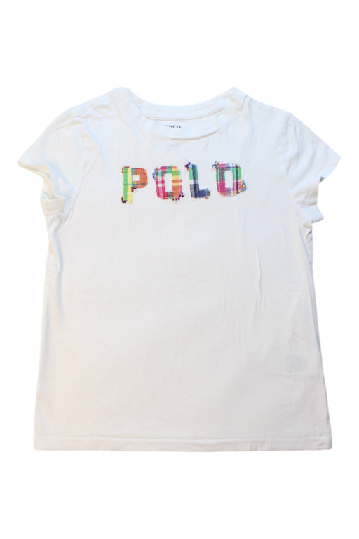 A White Short Sleeve T Shirts from Polo Ralph Lauren in size 8Y for girl. (Front View)