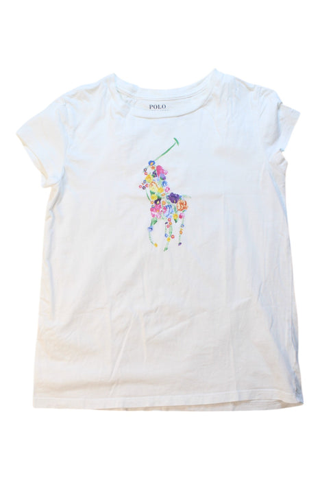 A White Short Sleeve T Shirts from Polo Ralph Lauren in size 8Y for girl. (Front View)