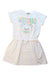 A White Short Sleeve Dresses from Moschino in size 10Y for girl. (Front View)
