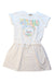A White Short Sleeve Dresses from Moschino in size 10Y for girl. (Front View)