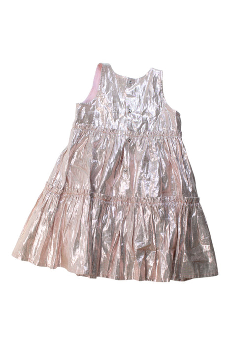 A Silver Sleeveless Dresses from Seed in size 5T for girl. (Back View)
