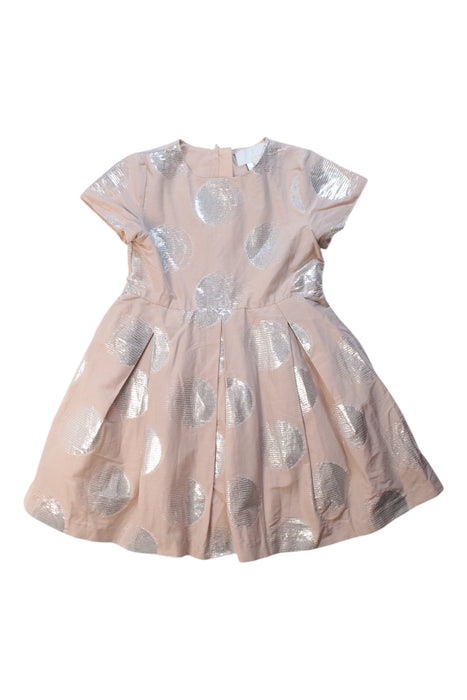 A Beige Short Sleeve Dresses from Jacadi in size 6T for girl. (Front View)