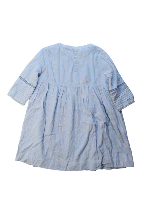 A Blue Long Sleeve Dresses from Velveteen in size 6T for girl. (Back View)