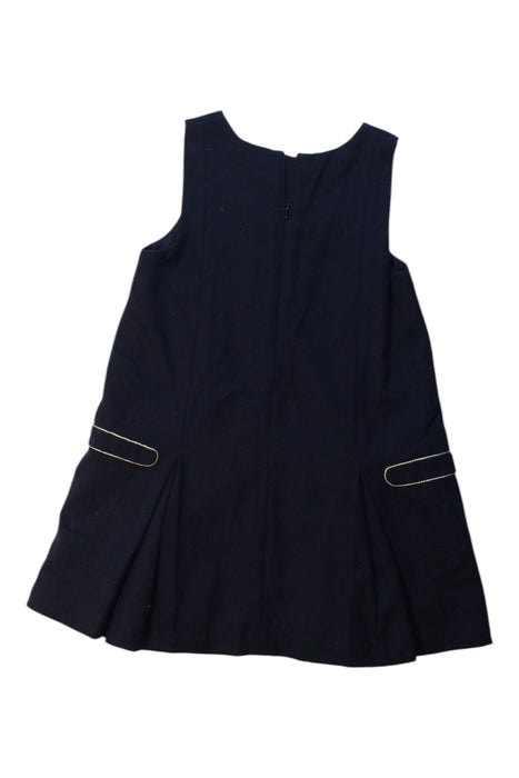 A Navy Sleeveless Dresses from Jacadi in size 6T for girl. (Back View)