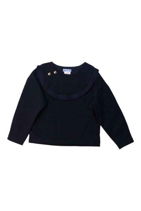 A Navy Long Sleeve Tops from Jacadi in size 6T for girl. (Front View)