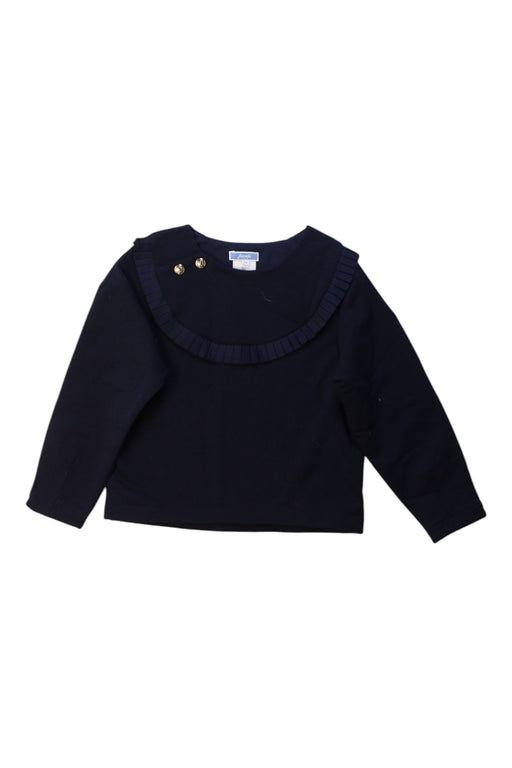 A Navy Long Sleeve Tops from Jacadi in size 6T for girl. (Front View)