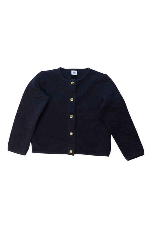 A Navy Cardigans from Petit Bateau in size 6T for girl. (Front View)