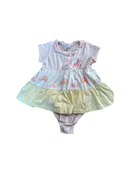 A Pink Short Sleeve Dresses from Mides in size 3-6M for girl. (Front View)