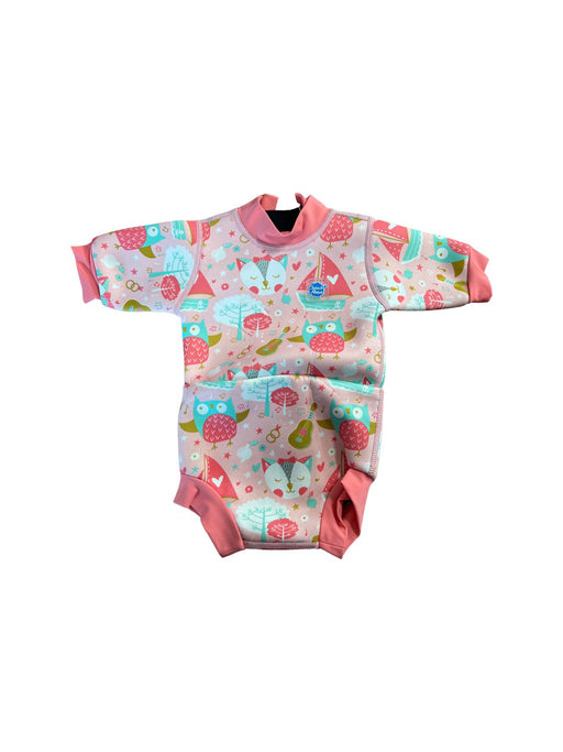 A Pink Floatsuits from Splash About in size 3-6M for girl. (Front View)