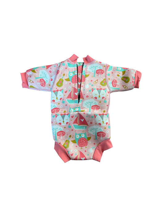 A Pink Floatsuits from Splash About in size 3-6M for girl. (Back View)